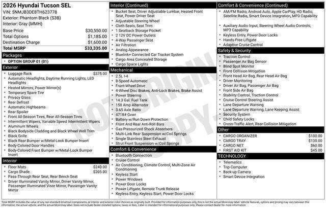 New 2026 Hyundai Tucson SEL FWD image 29