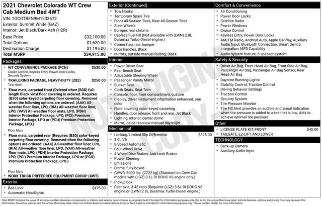 Used 2021 Chevrolet Colorado W/T w/ WT Convenience Package image 6