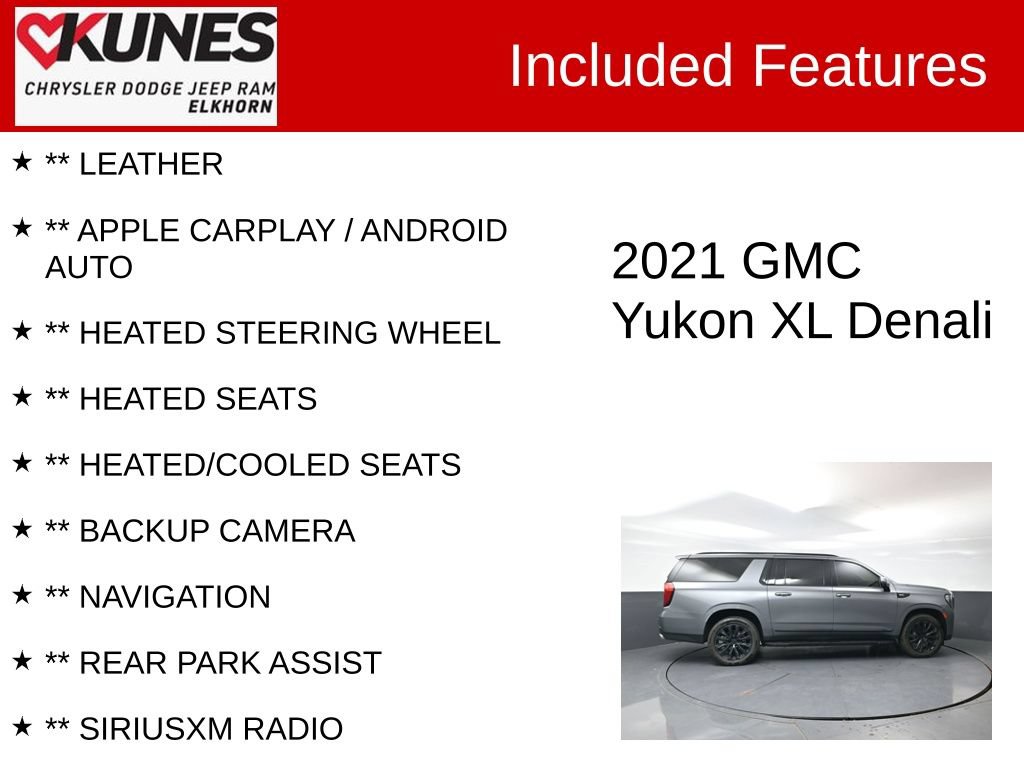 Used 2021 GMC Yukon XL Denali AWD/4WD image 2