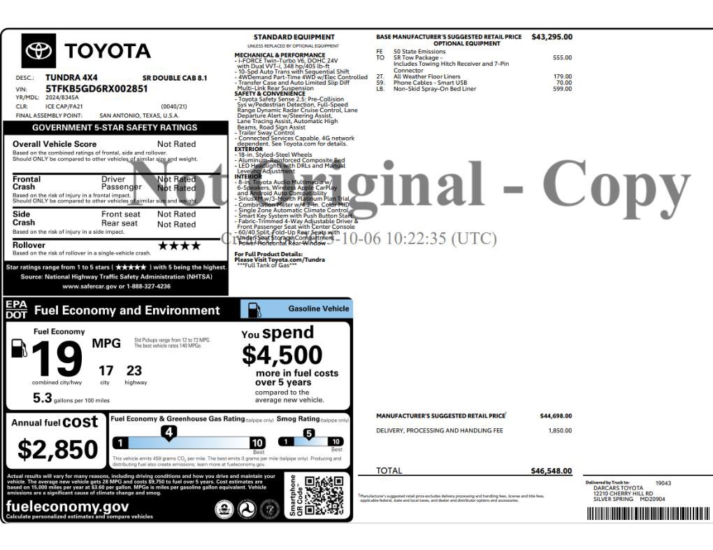 Used 2024 Toyota Tundra SR w/ SR Tow Package AWD/4WD image 2