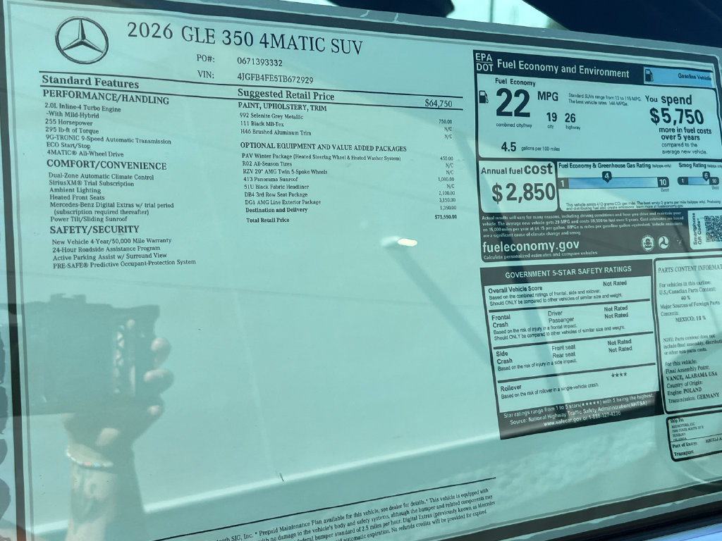 New 2026 Mercedes-Benz GLE 350 4MATIC image 38