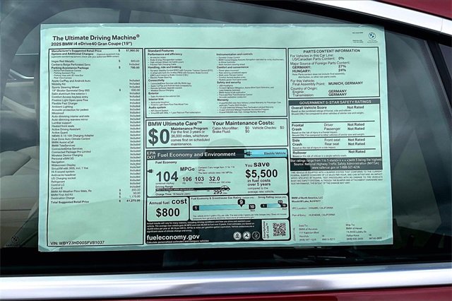 New 2025 BMW i4 eDrive40 w/ Parking Assistance Package image 14