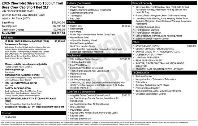 New 2026 Chevrolet Silverado 1500 LT Trail Boss w/ LT Trail Boss Premium Package image 5