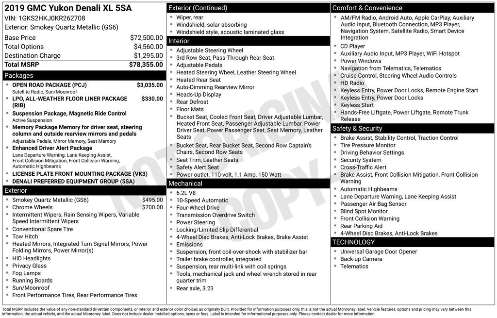 Used 2019 GMC Yukon XL Denali w/ Open Road Package AWD/4WD image 33