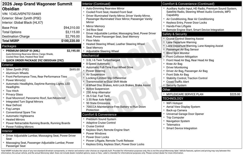 New 2026 Jeep Grand Wagoneer Summit w/ Premium Group III AWD/4WD image 6