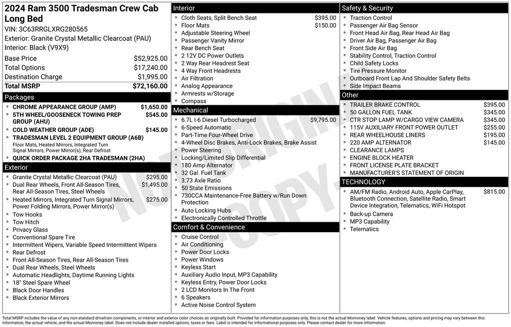 Certified 2024 RAM 3500 Tradesman w/ Chrome Appearance Group image 41