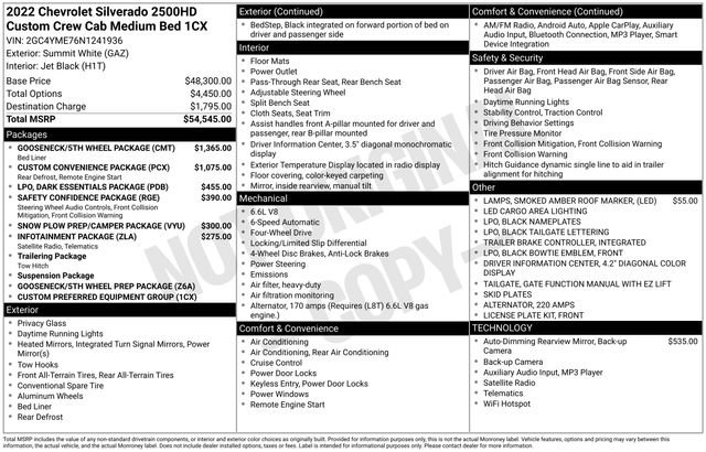 Used 2022 Chevrolet Silverado 2500 Custom w/ Gooseneck/5TH Wheel Package image 5