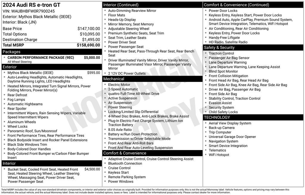 Used 2024 Audi RS e-tron GT w/ Carbon Performance Package image 3