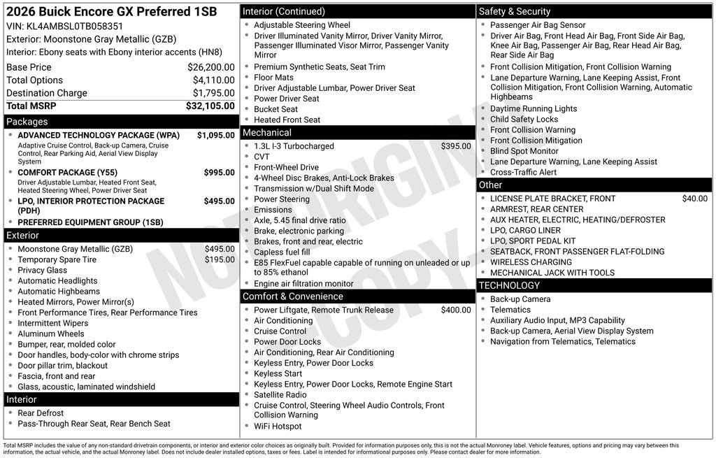 Certified 2026 Buick Encore GX Preferred w/ Advanced Technology Package FWD image 44