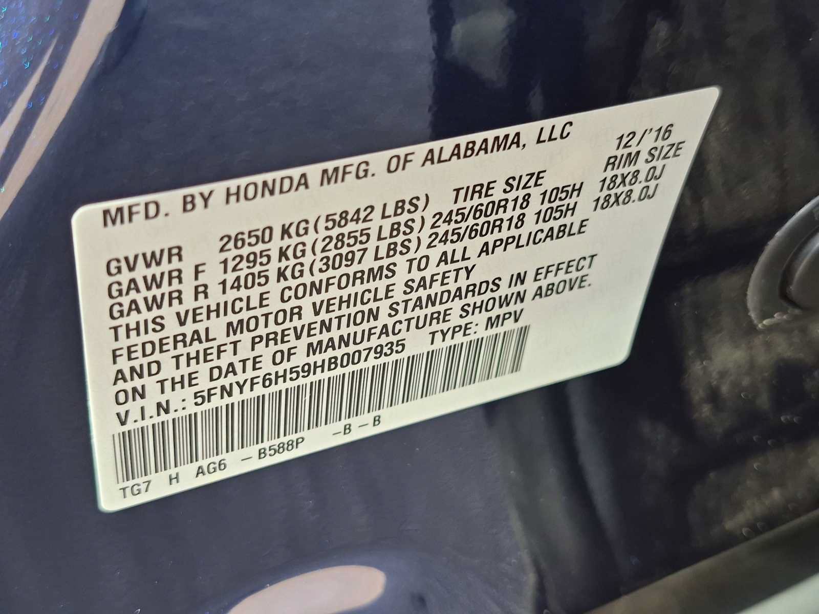 Certified 2017 Honda Pilot EX-L image 34