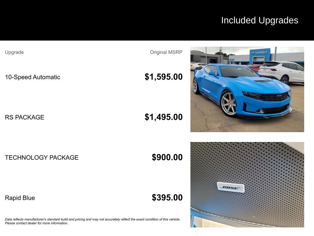 Used 2022 Chevrolet Camaro LT w/ RS Package RWD image 5