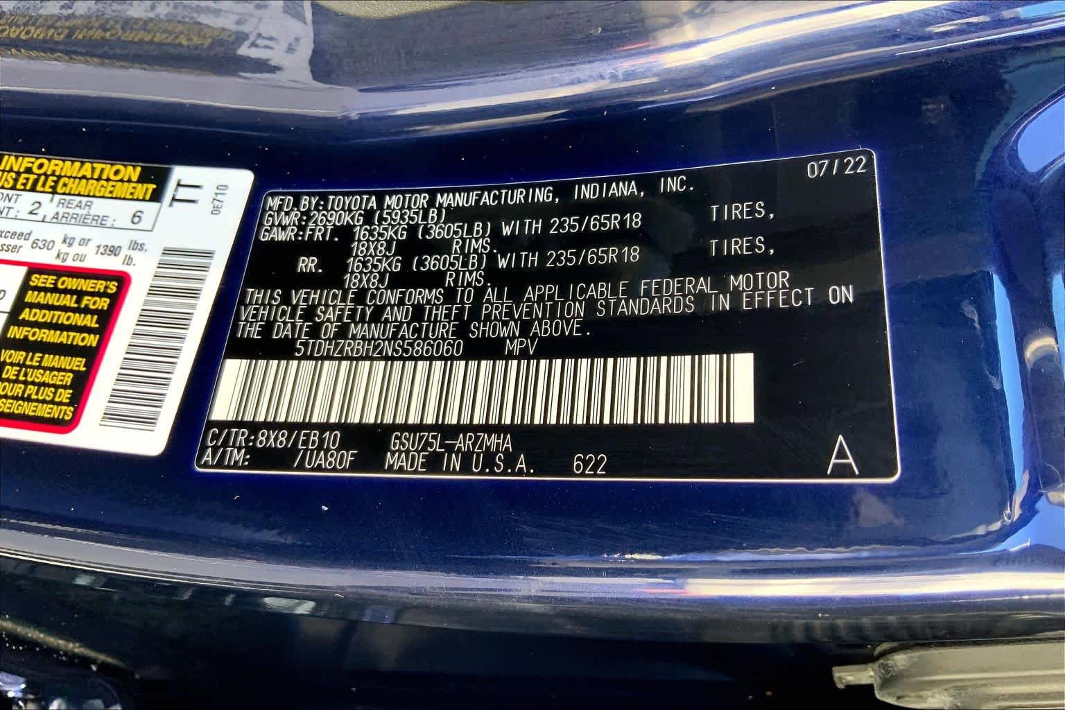 Used 2022 Toyota Highlander XLE AWD/4WD image 36