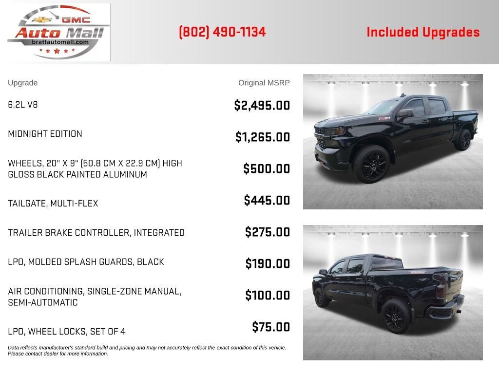 Used 2021 Chevrolet Silverado 1500 Custom Trail Boss w/ Midnight Edition AWD/4WD image 4