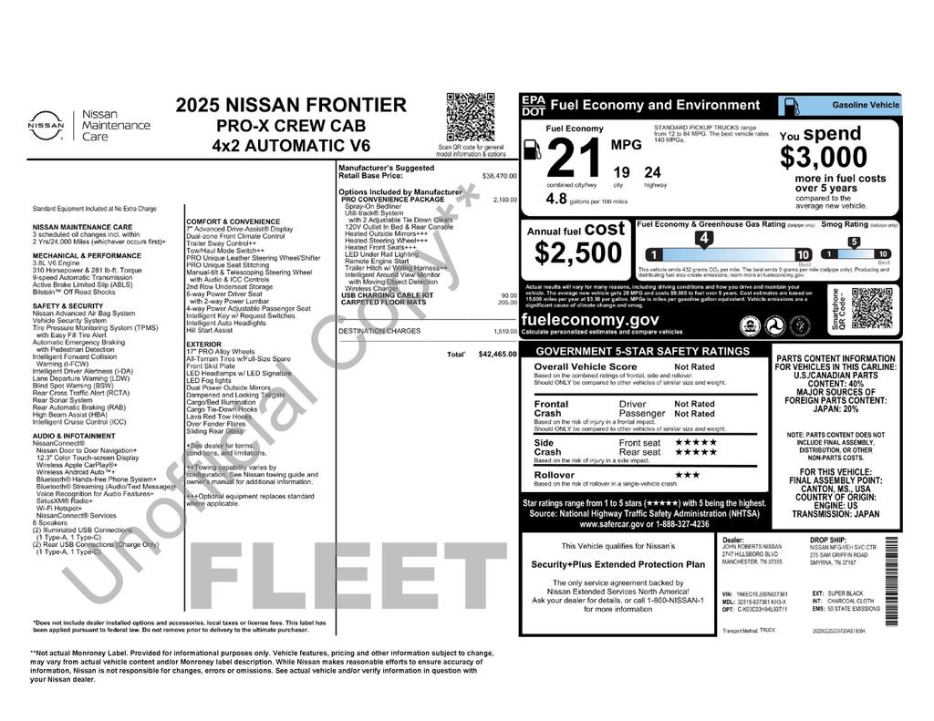 Certified 2025 Nissan Frontier Pro-X w/ Pro Convenience Package image 3