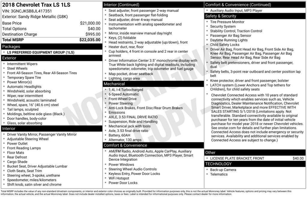 Used 2018 Chevrolet Trax LS image 25