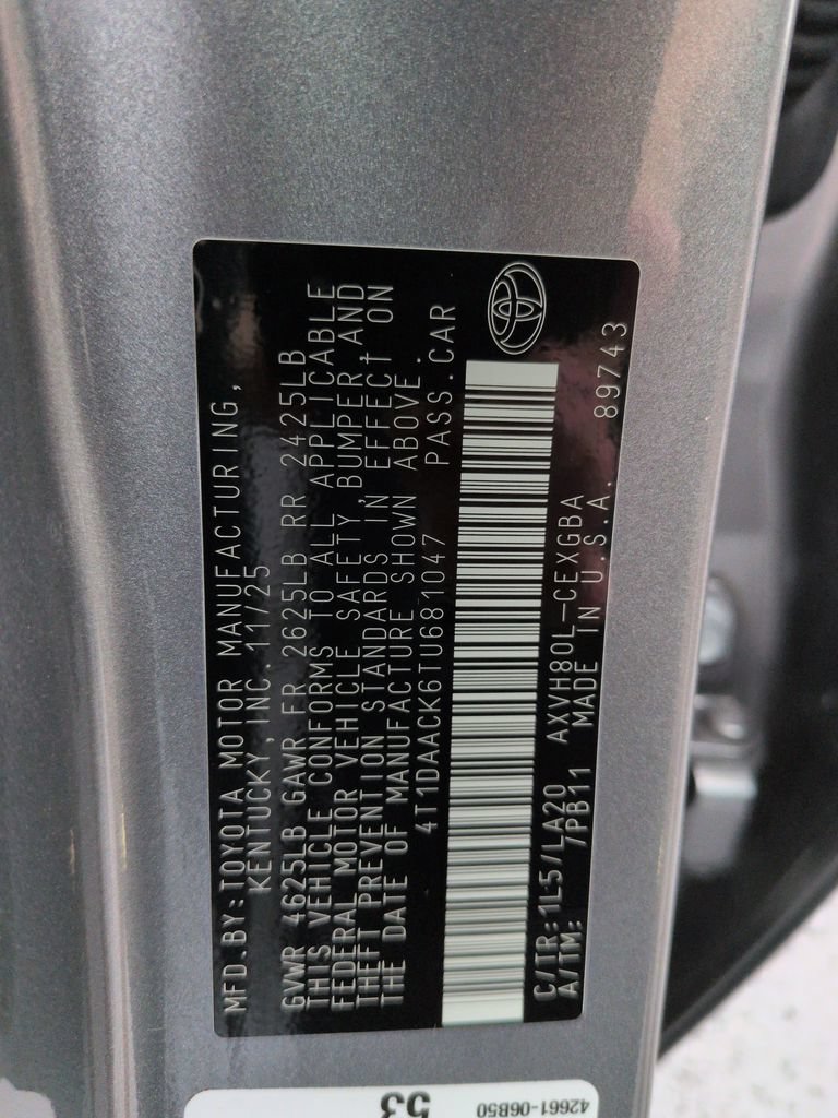 Certified 2026 Toyota Camry XLE FWD image 29