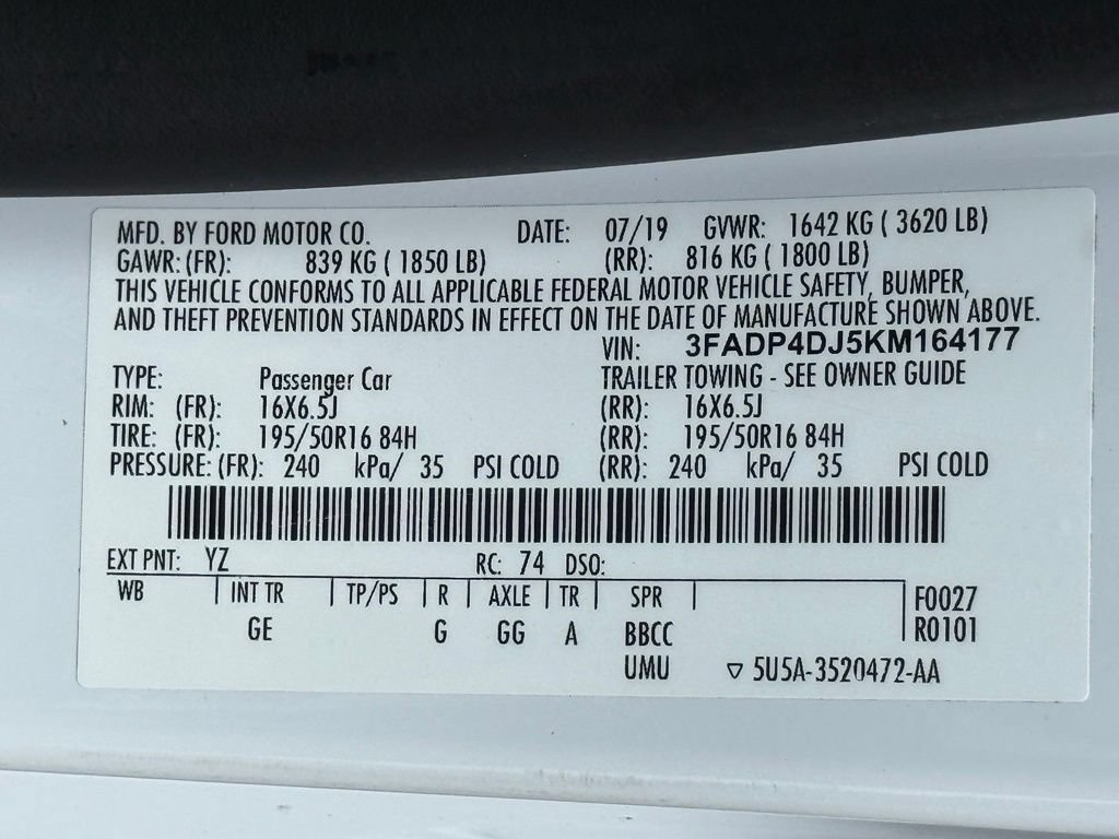 Used 2019 Ford Fiesta ST-Line w/ ST Line Cold Weather Package FWD image 35