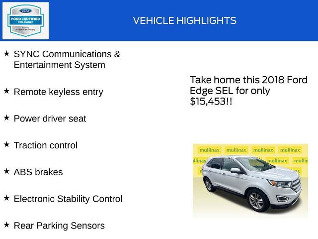 Certified 2018 Ford Edge SEL FWD image 18
