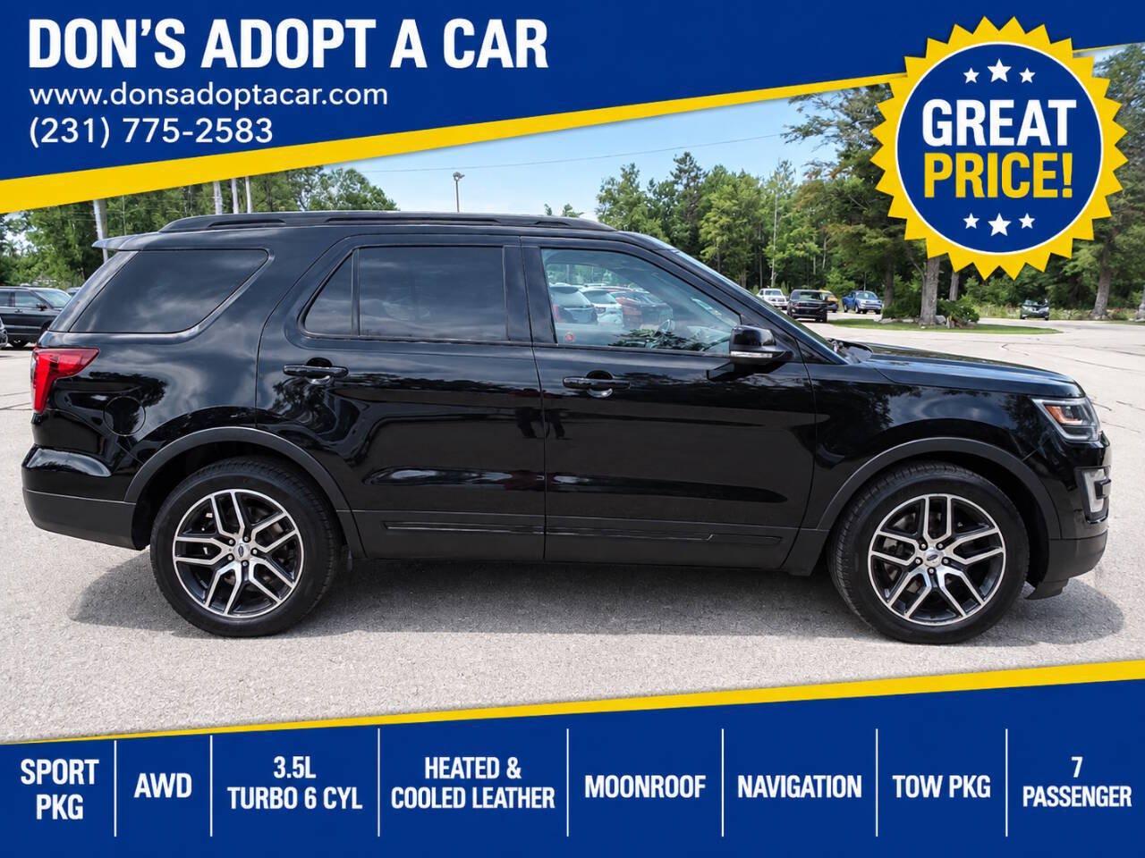 Used 2017 Ford Explorer 4WD Sport 3.5L 6-Cyl Turbo SUV image 1