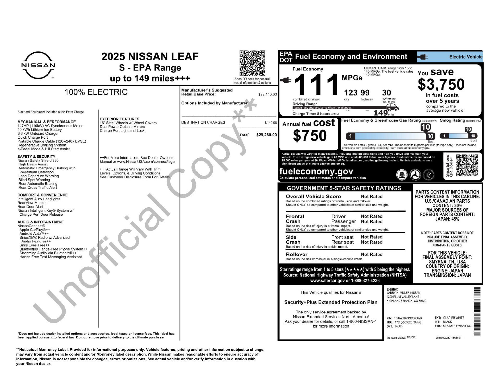 Certified 2025 Nissan Leaf S FWD image 11