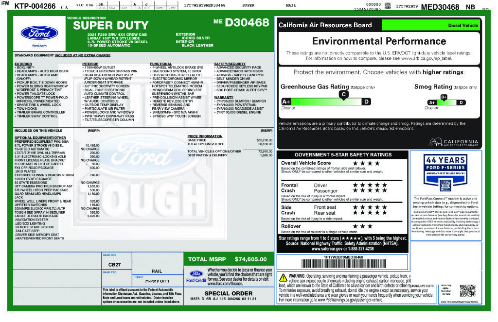 Certified 2021 Ford F250 Lariat w/ Lariat Ultimate Package AWD/4WD image 6