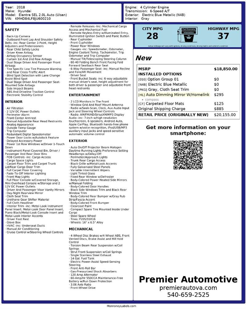 Used 2018 Hyundai Elantra SEL image 2