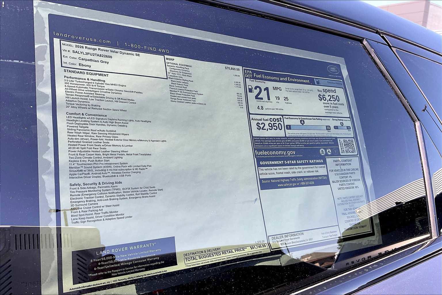 New 2026 Land Rover Range Rover Velar Dynamic SE image 34