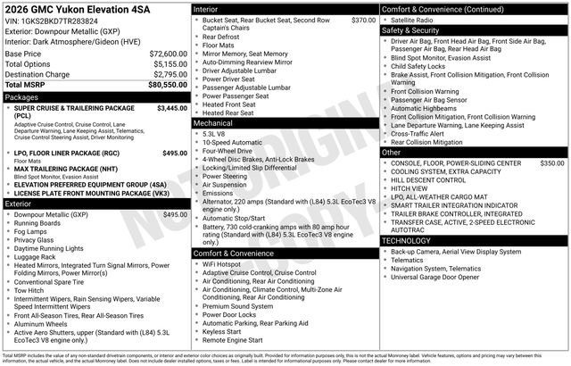 New 2026 GMC Yukon Elevation image 28