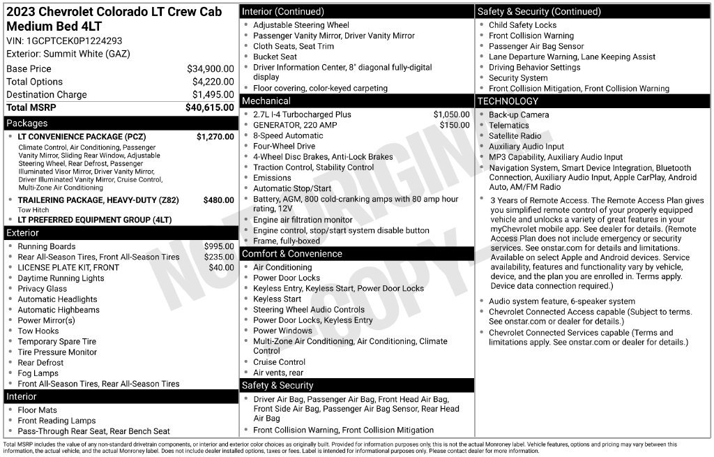 Used 2023 Chevrolet Colorado LT w/ LT Convenience Package AWD/4WD image 29