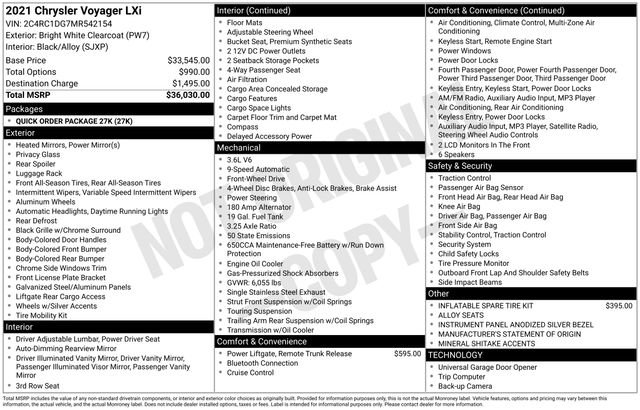Used 2021 Chrysler Voyager Lxi FWD image 9