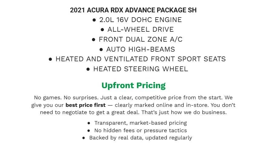 Used 2021 Acura RDX AWD w/ Advance Package image 2