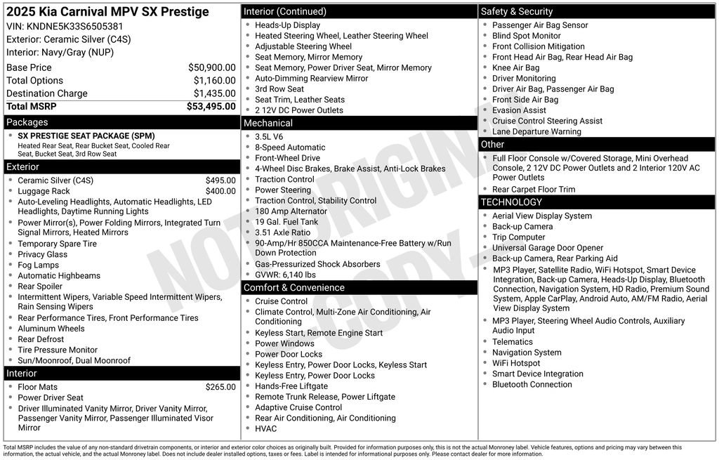 Used 2025 Kia Carnival SX Prestige FWD image 45