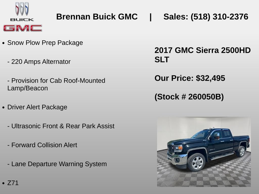 Certified 2017 GMC Sierra 2500 SLT w/ Driver Alert Package AWD/4WD image 6