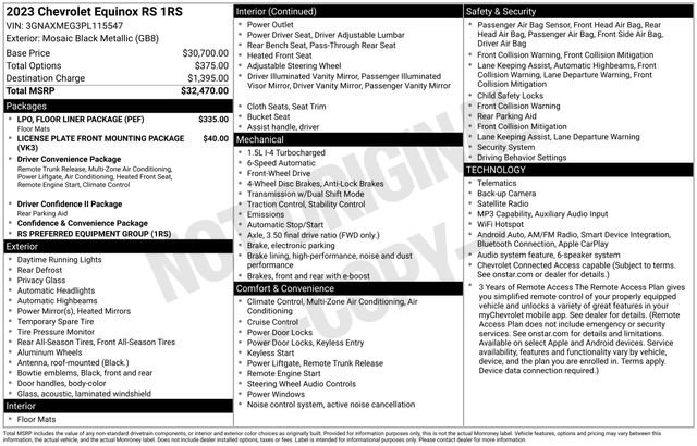 Used 2023 Chevrolet Equinox RS w/ LPO, Floor Liner Package FWD image 52