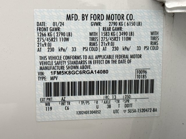 Used 2024 Ford Explorer ST w/ Equipment Group 401A AWD/4WD image 12