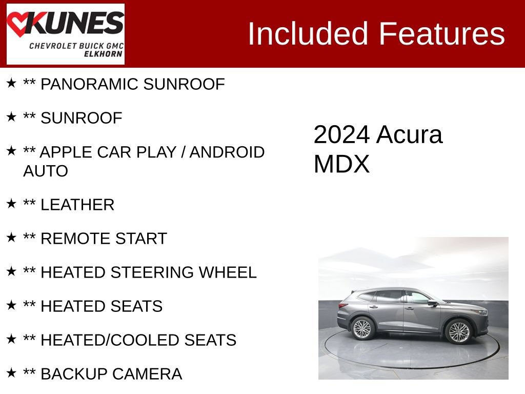 Used 2024 Acura MDX w/ Advance Package AWD/4WD image 2