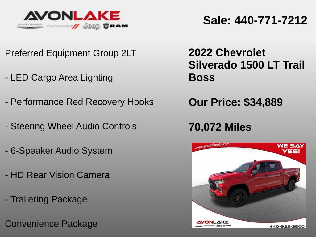 Used 2022 Chevrolet Silverado 1500 LT Trail Boss w/ Protection Package image 25