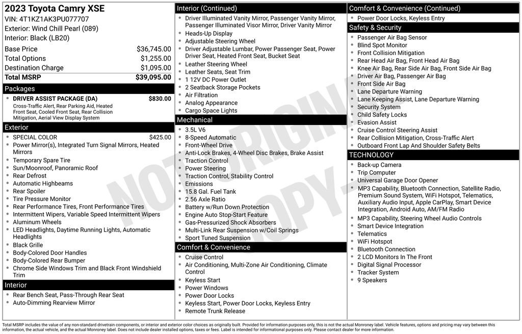 Used 2023 Toyota Camry XSE w/ Driver Assist Package FWD image 11