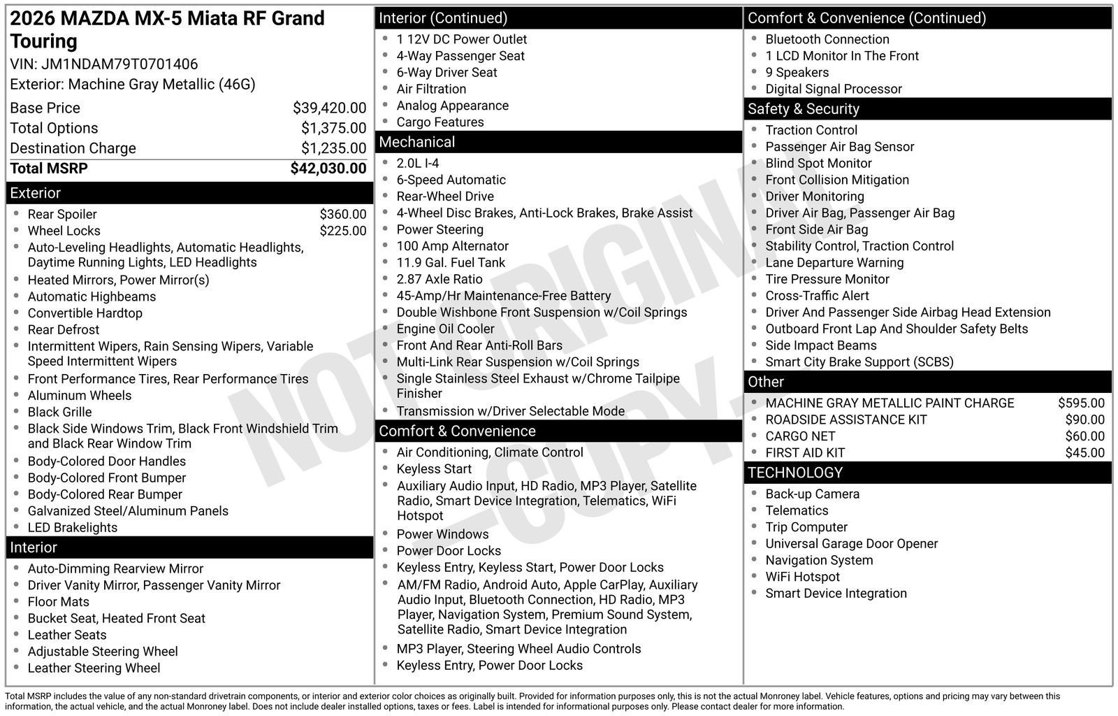 Certified 2026 MAZDA MX-5 Miata RF Grand Touring RWD image 33