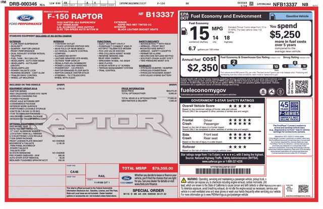 Used 2022 Ford F150 Raptor w/ Equipment Group 801A High AWD/4WD image 29