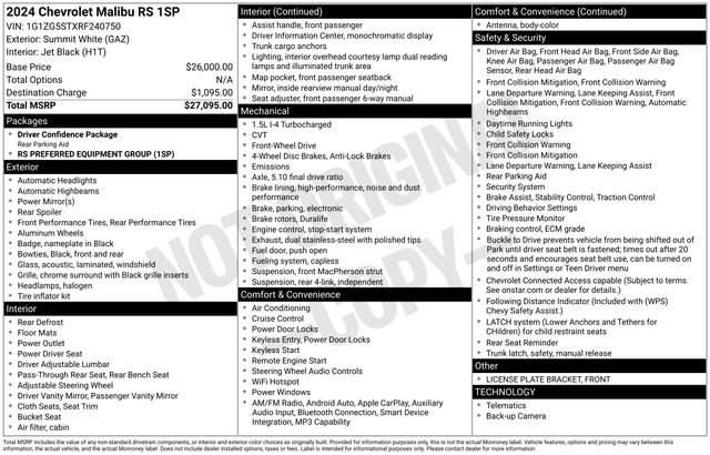 Used 2024 Chevrolet Malibu RS FWD image 24