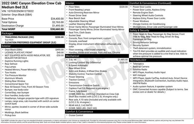 Used 2022 GMC Canyon Elevation w/ Trailering Package RWD image 48