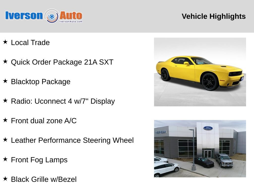 Used 2018 Dodge Challenger SXT w/ Blacktop Package image 2