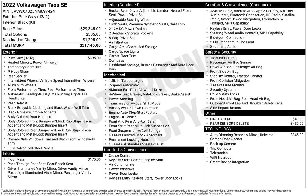Used 2022 Volkswagen Taos SE image 7