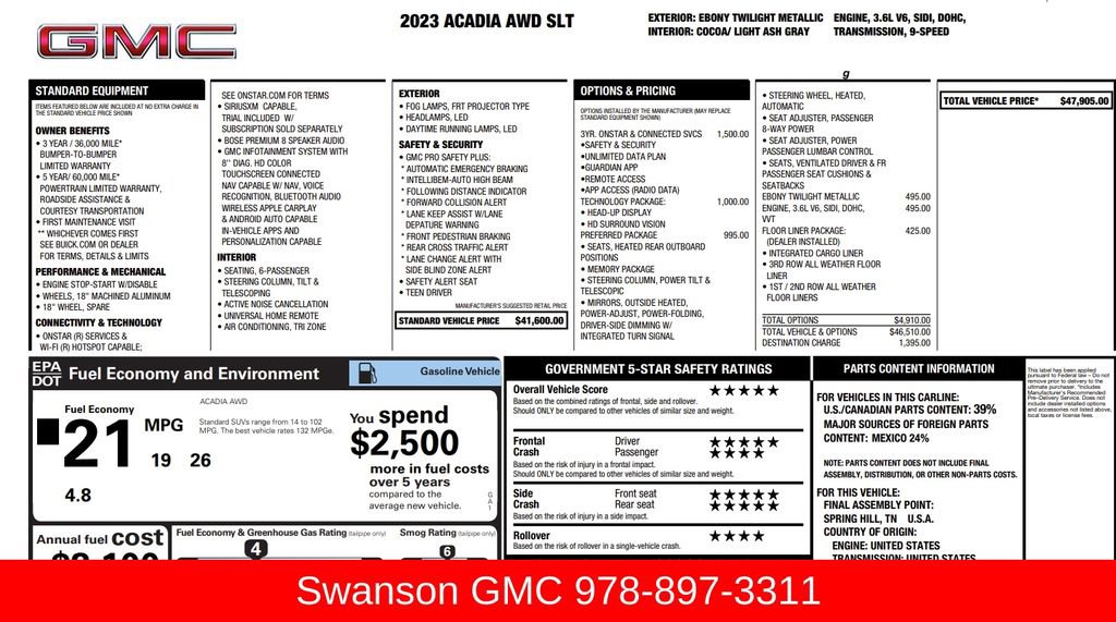 Certified 2023 GMC Acadia SLT w/ Technology Package image 3