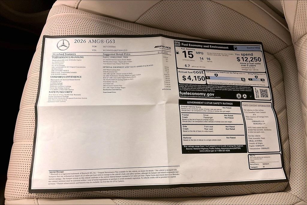 New 2026 Mercedes-Benz G 63 AMG 4MATIC image 13