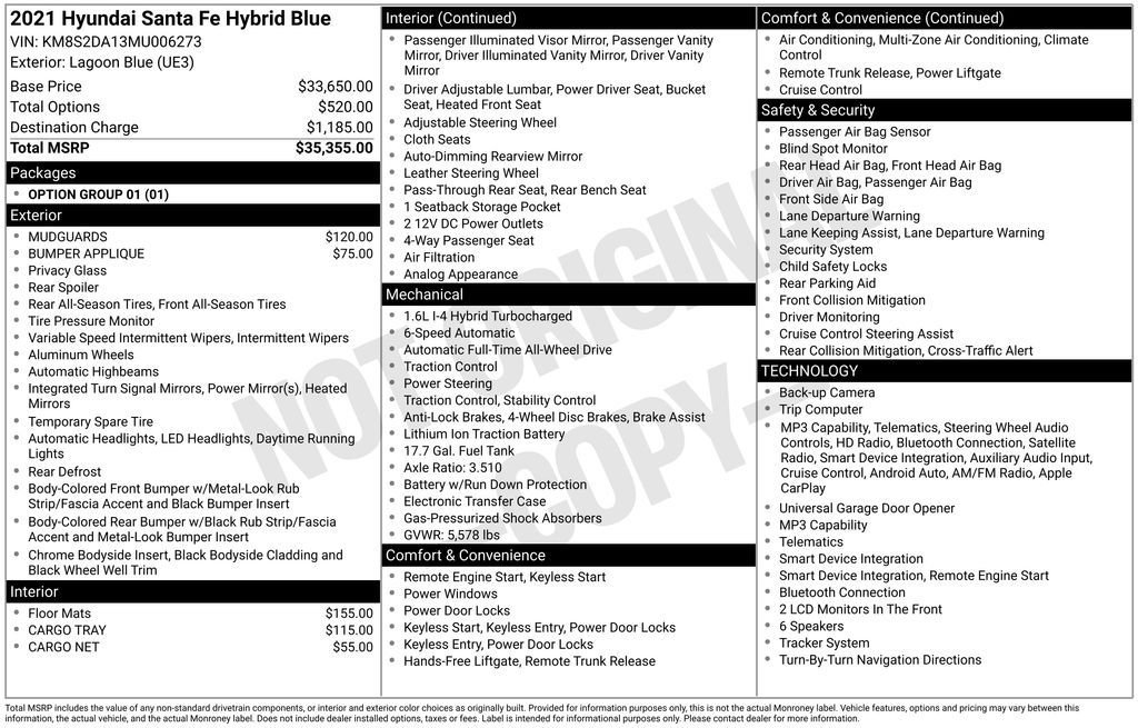 Used 2021 Hyundai Santa Fe Blue AWD/4WD image 46