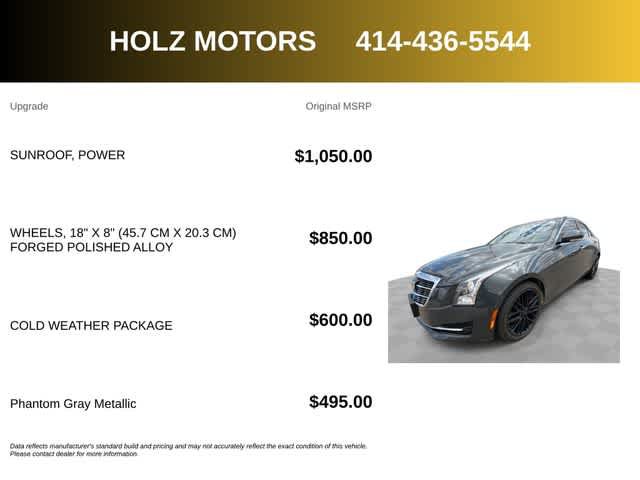 Used 2016 Cadillac ATS Luxury w/ Cold Weather Package AWD/4WD image 5