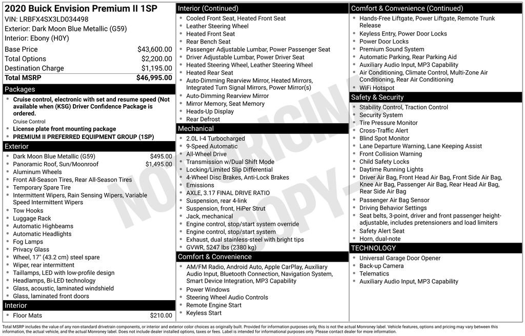 Used 2020 Buick Envision Premium image 44