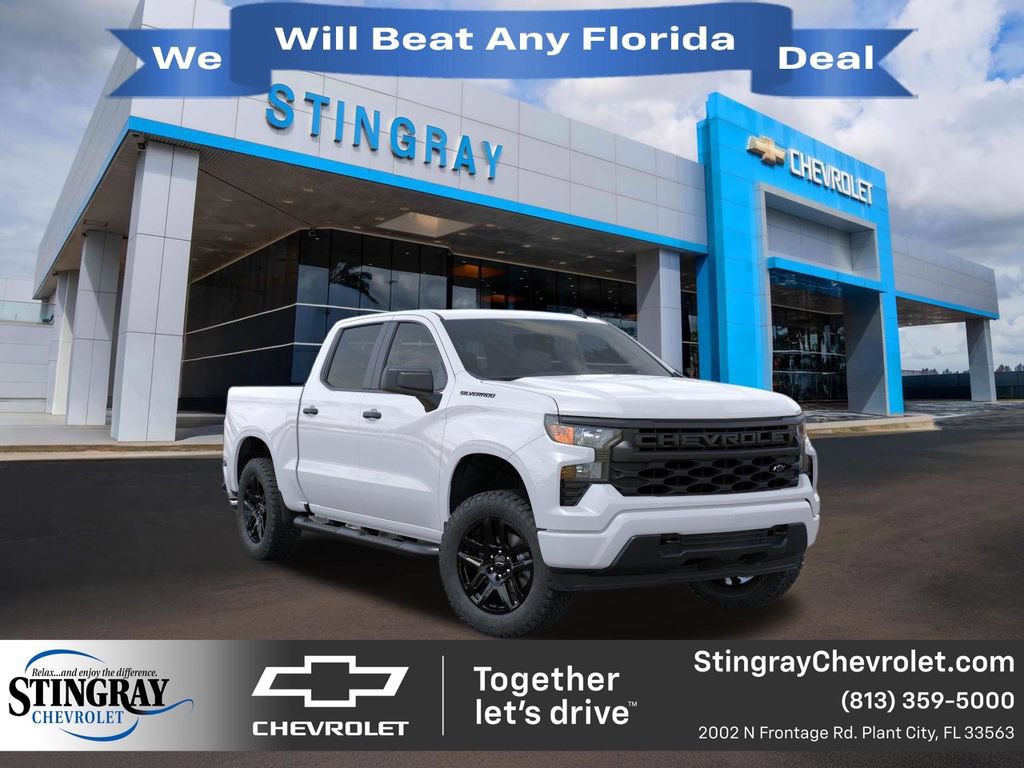 New 2026 Chevrolet Silverado 1500 Custom w/ Turbomax Blackout Package RWD image 1